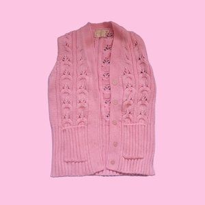 Vintage Pink Knit Sleeveless sweater